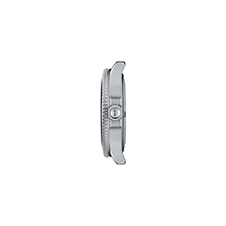 Profile view of the watch case Tissot Seastar 1000 36mm, reference T120.210.11.051.00