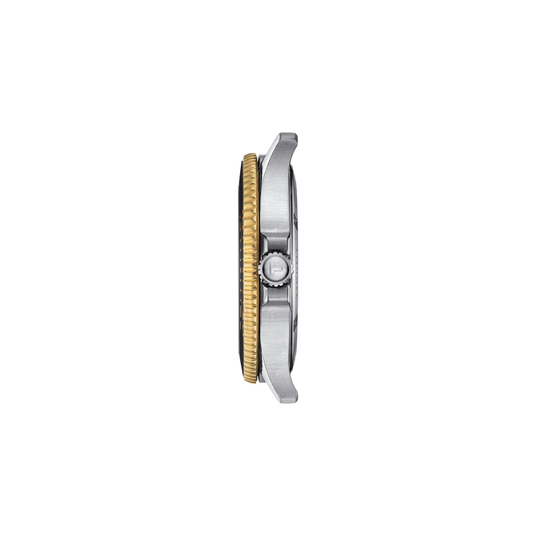 Profile view of the watch case Tissot Seastar 1000 40mm, reference T120.410.22.051.00