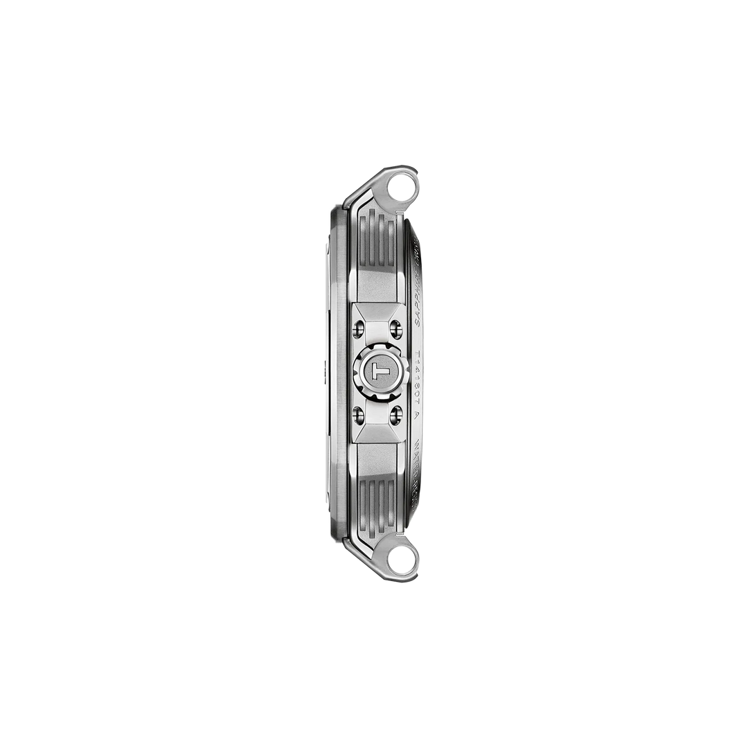 Profile view of the watch case Tissot T-Race 41mm, reference T141.807.17.051.00
