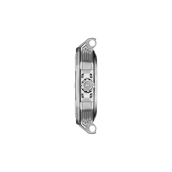Profile view of the watch case Tissot T-Race 41mm, reference T141.807.17.051.00