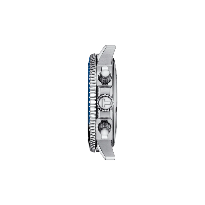 Profile view of the watch case Tissot Seastar 1000 Chronograph, reference T120.417.17.051.03