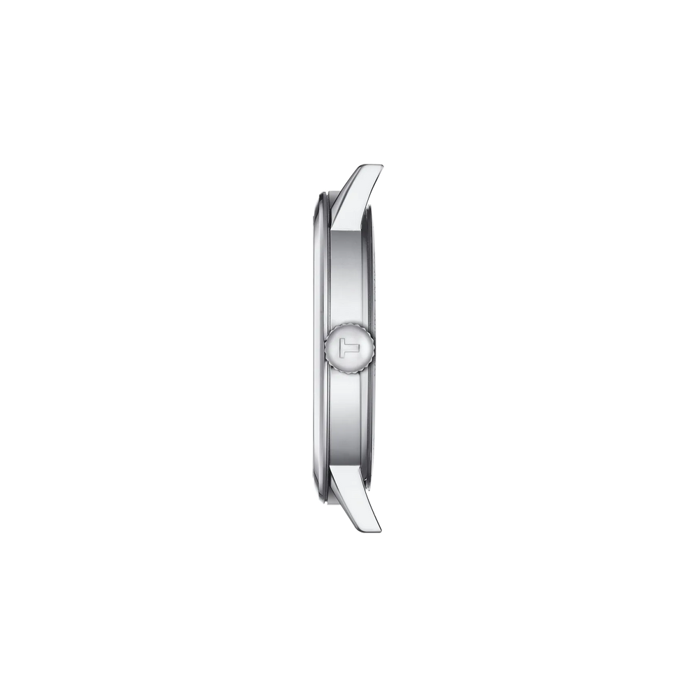 Profile view of the watch case Tissot Classic Dream 42mm, reference T129.410.16.053.00