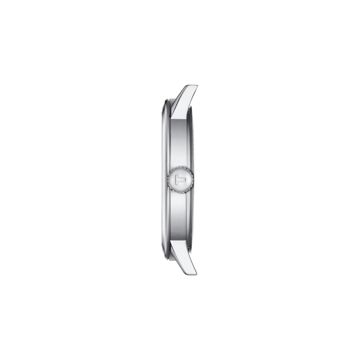 Profile view of the watch case Tissot Classic Dream 42mm, reference T129.410.16.053.00