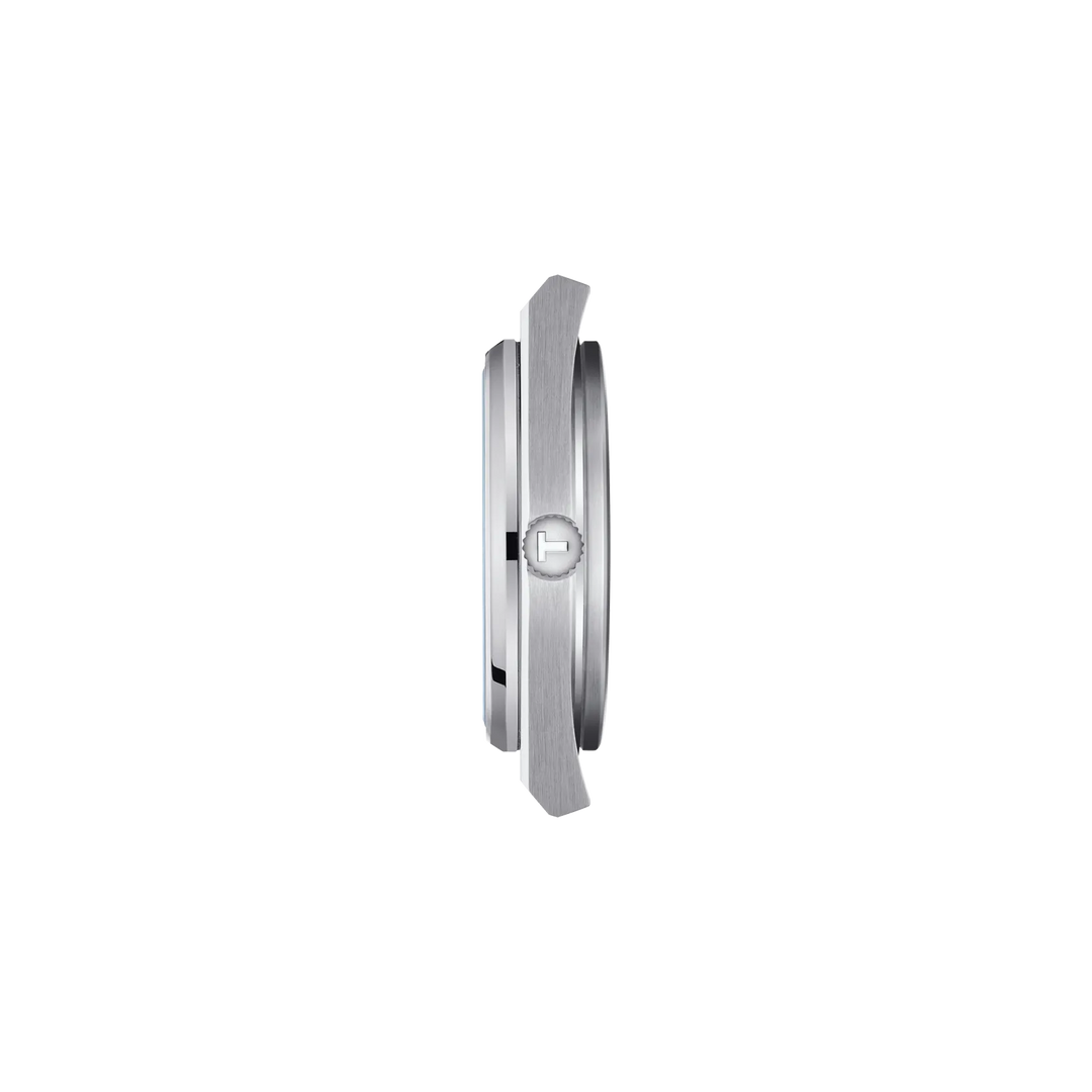 Profile view of the watch case Tissot PRX 40mm, reference T137.407.11.351.00