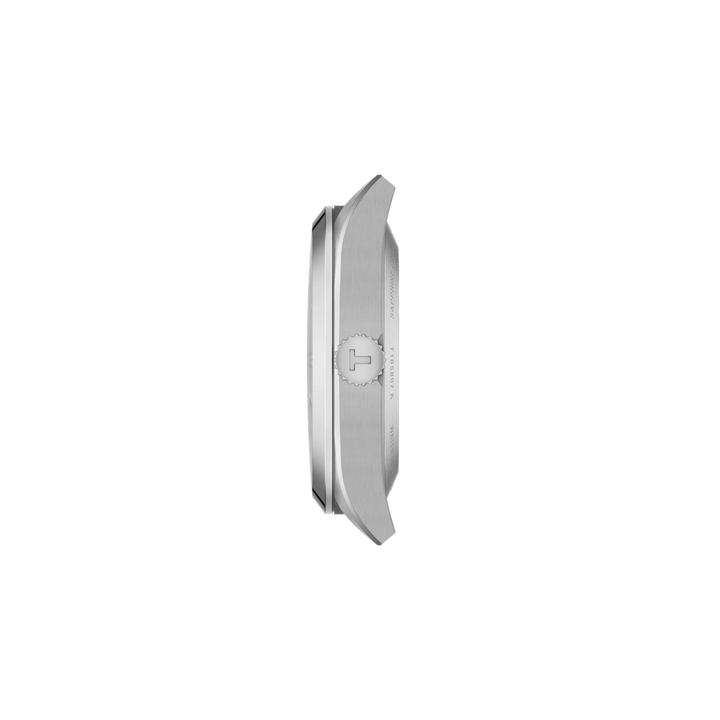 Profile view of the watch case Tissot Gentleman 38mm, reference T165.807.11.091.00