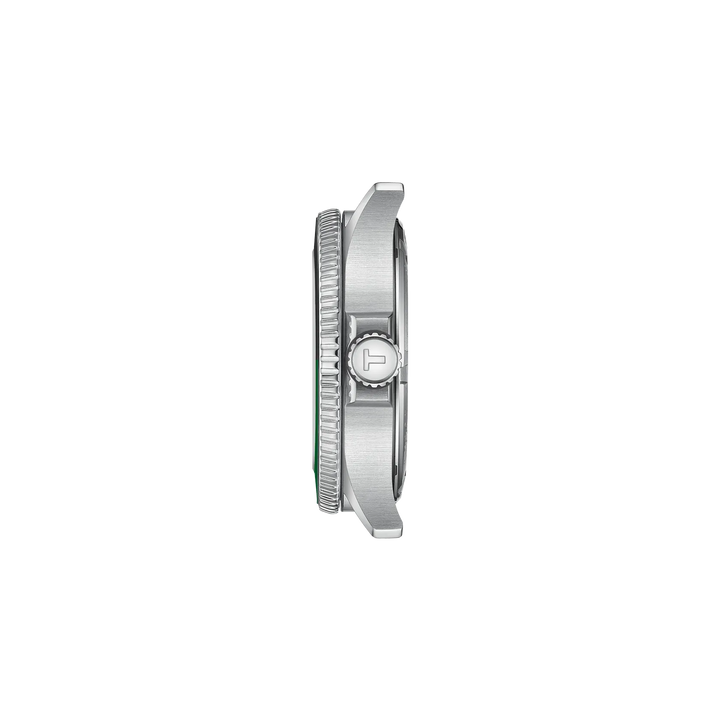 Profile view of the watch case Tissot Seastar 1000 GMT 40mm, reference T120.852.11.051.00