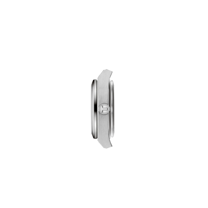 Profile view of the watch case Tissot PRX 25mm, reference T137.010.11.056.00