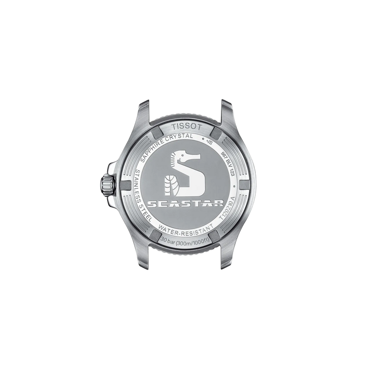 Back view of the watch case Tissot Seastar 1000 36mm, reference T120.210.11.041.00