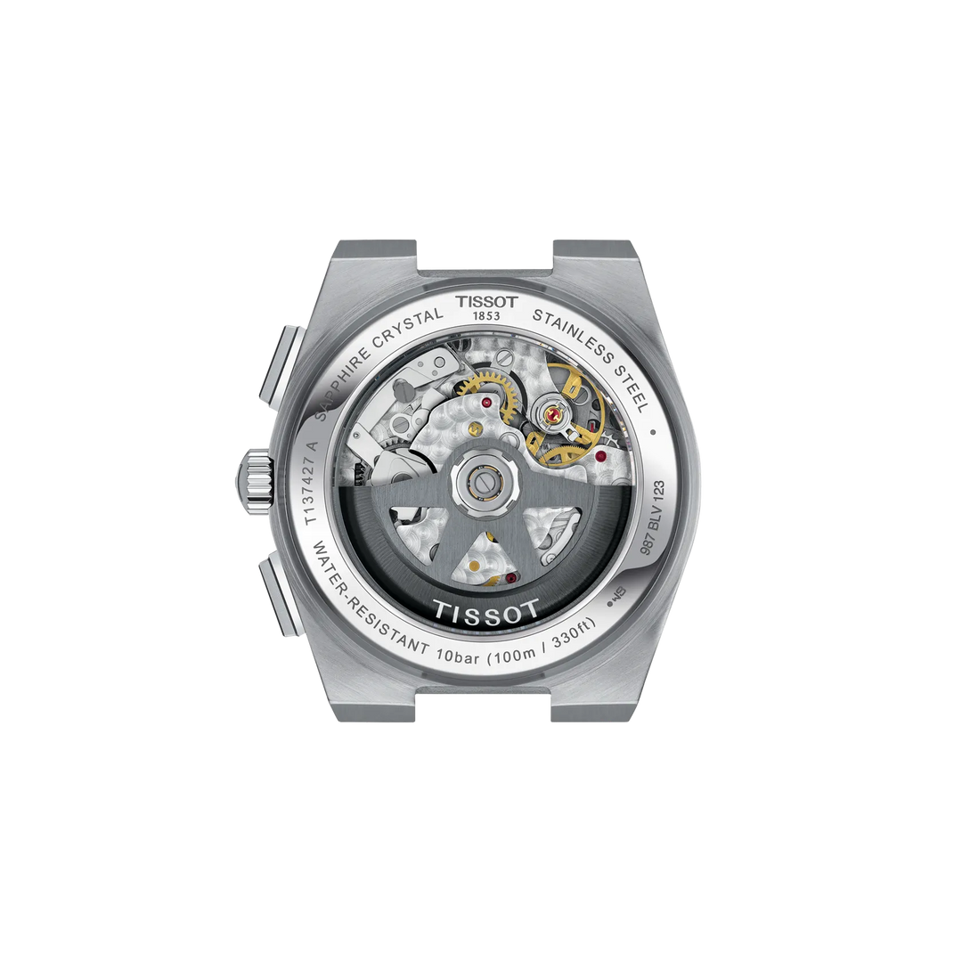 Back view of the watch case Tissot PRX 42mm, reference T137.427.11.091.00