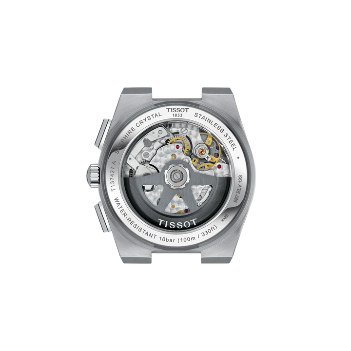Back view of the watch case Tissot PRX 42mm, reference T137.427.11.091.00