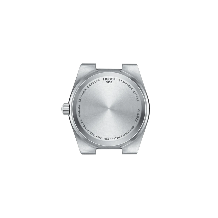 Back view of the watch case Tissot PRX 35mm, reference T137.210.11.111.00