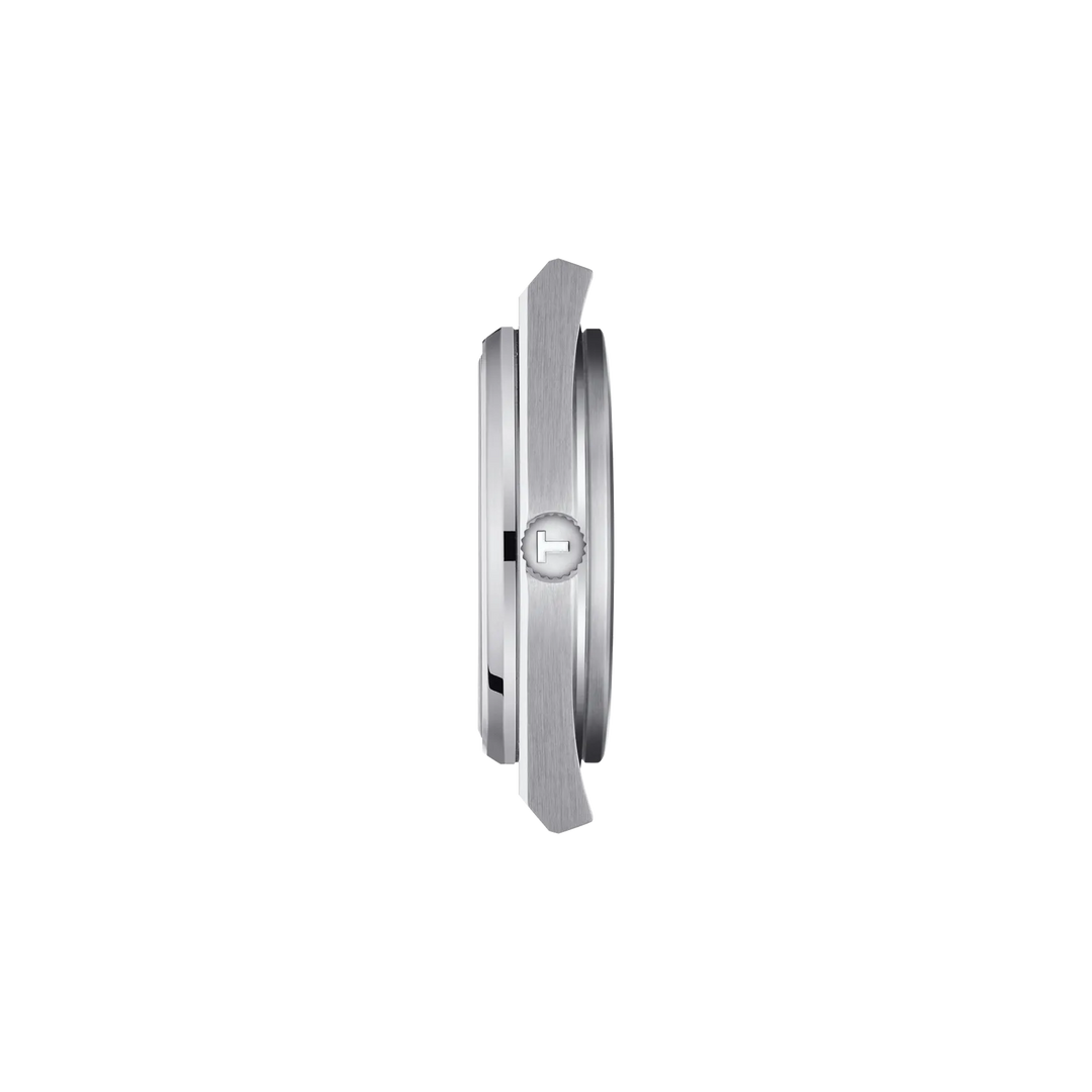 Profile view of the watch case Tissot PRX 40mm, reference T137.410.16.041.00