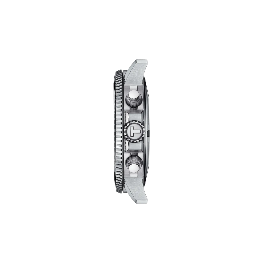Profile view of the watch case Tissot Seastar 1000 45.5mm, reference T120.417.17.041.00