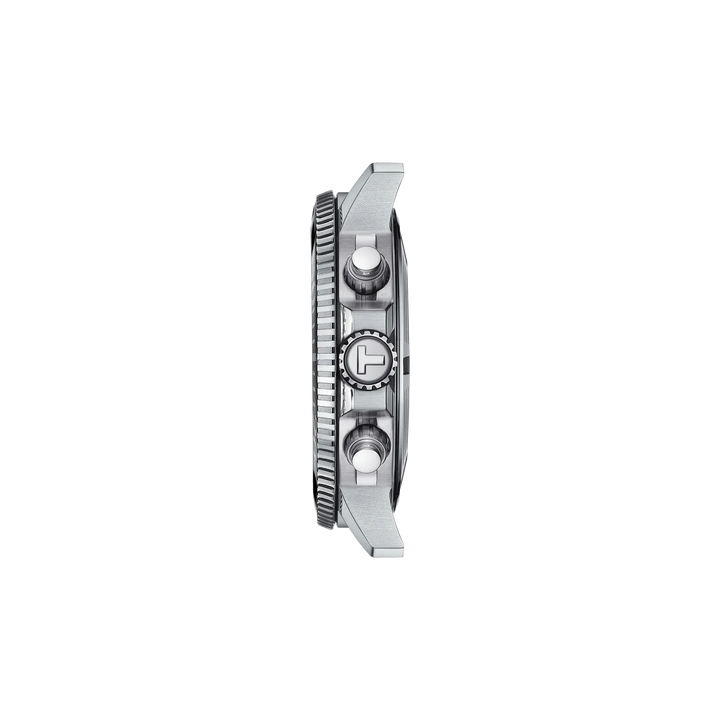 Profile view of the watch case Tissot Seastar 1000 45.5mm, reference T120.417.17.041.00