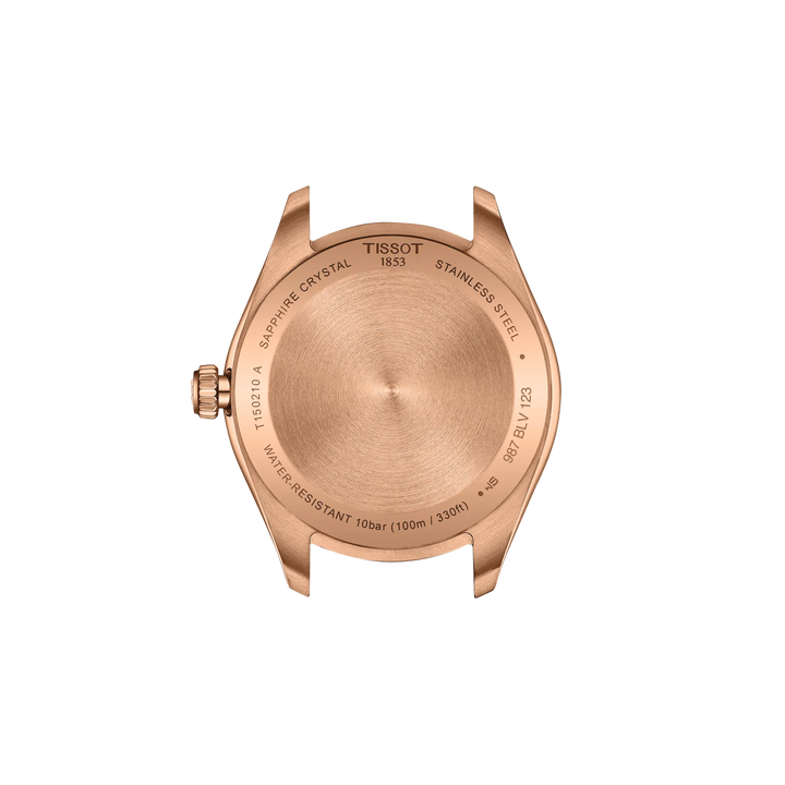 Back view of the watch case Tissot PR 100 34mm, reference T150.210.33.291.00