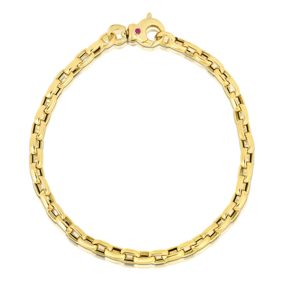 Roberto Coin 18K Yellow Designer Gold Fine Gauge Oval Link Bracelet 5310136AYLB0