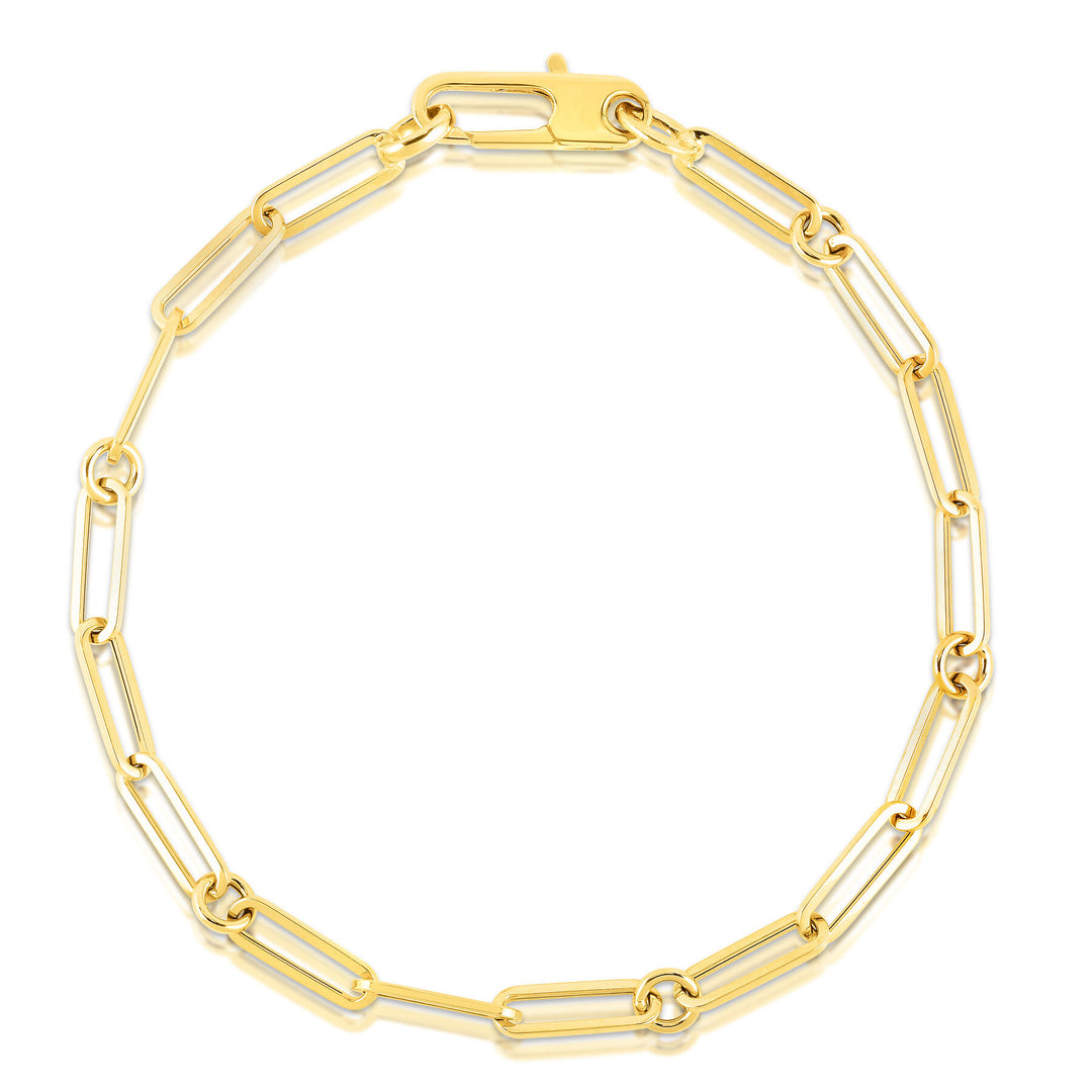 Roberto Coin 18K Yellow Designer Gold Paperclip & Round Link Bracelet 5310167AYLB0