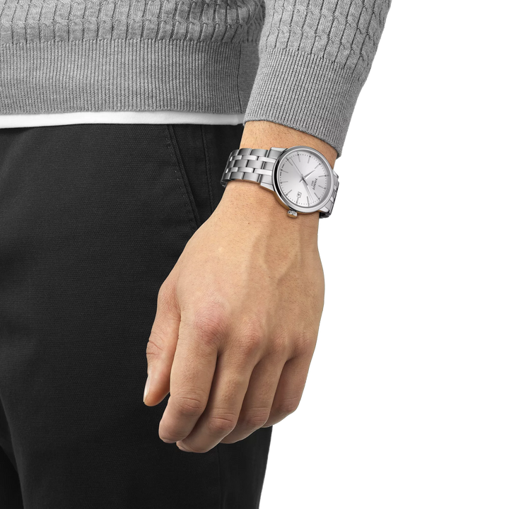 Simulation of the watch Tissot Classic Dream 42mm on a wrist, reference T129.410.11.031.00