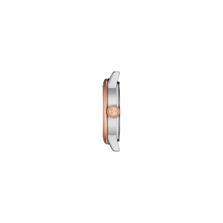 Profile view of the watch case Tissot Classic Dream 28mm, reference T129.210.22.013.00