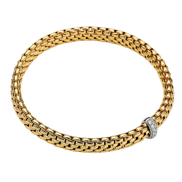 FOPE Vendôme Diamond Flex’it Bracelet in 18K Yellow and White Gold