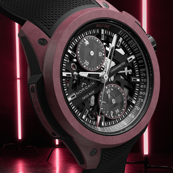 NORQAIN Wild ONE Skeleton Chrono Burgundy Limited Edition N3002.40Q02.B01.R01