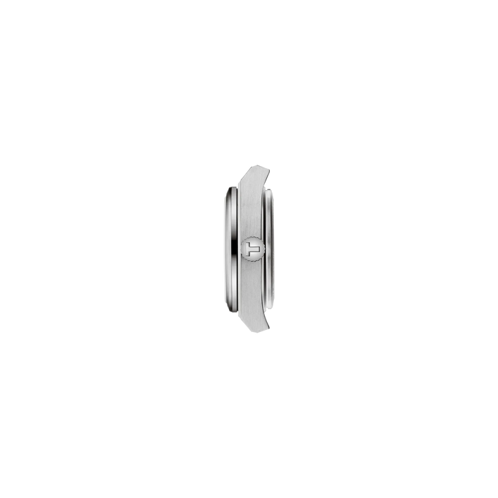 Profile view of the watch case Tissot PRX 25mm, reference T137.010.11.111.00