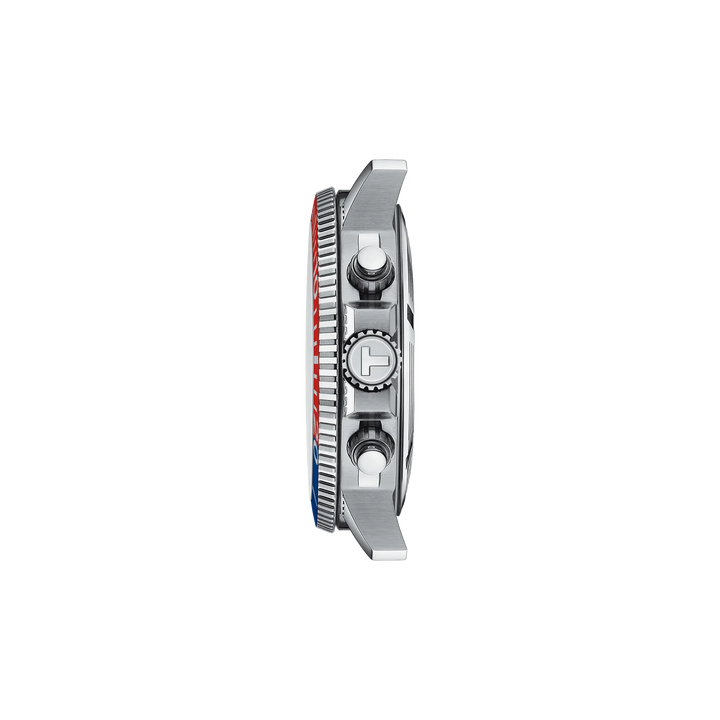 Profile view of the watch case Tissot Seastar 1000 45.5mm, reference T120.417.11.041.03