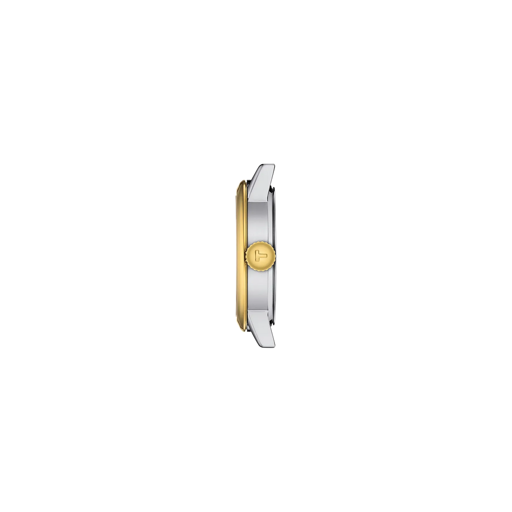 Profile view of the watch case Tissot Classic Dream 28mm, reference T129.210.22.263.00