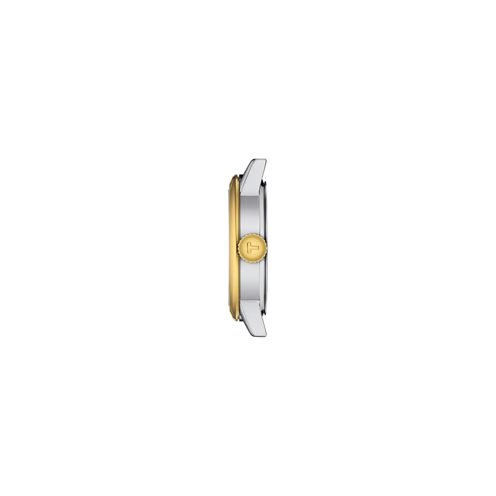 Profile view of the watch case Tissot Classic Dream 28mm, reference T129.210.22.263.00