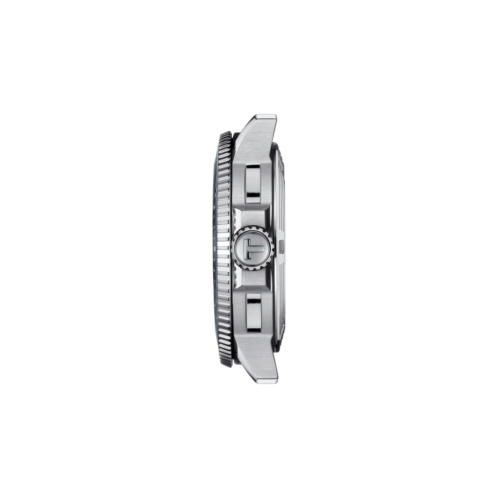 Profile view of the watch case Tissot Seastar 1000 43mm, reference T120.407.11.051.00