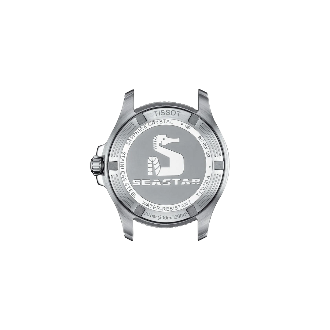 Back view of the watch case Tissot Seastar 1000 36mm, reference T120.210.11.011.00