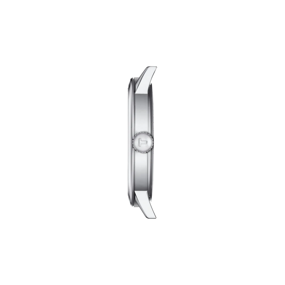 Profile view of the watch case Tissot Classic Dream 42mm, reference T129.410.16.013.00