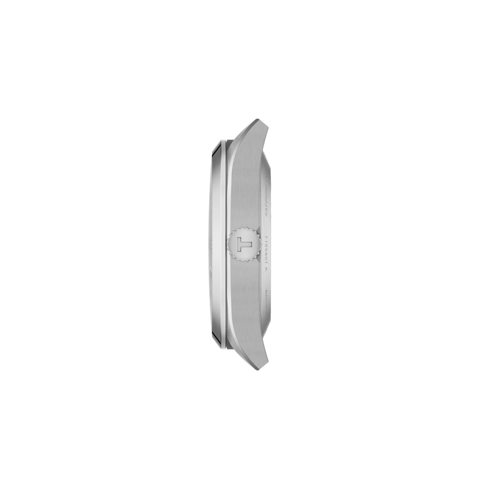Profile view of the watch case Tissot Gentleman 38mm, reference T165.807.11.031.00