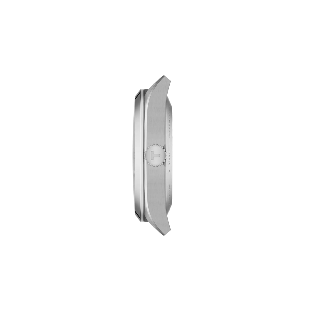 Profile view of the watch case Tissot Gentleman 38mm, reference T165.807.11.031.00