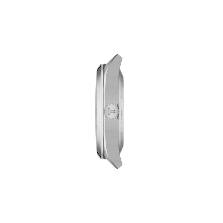 Profile view of the watch case Tissot Gentleman 38mm, reference T165.807.11.031.00