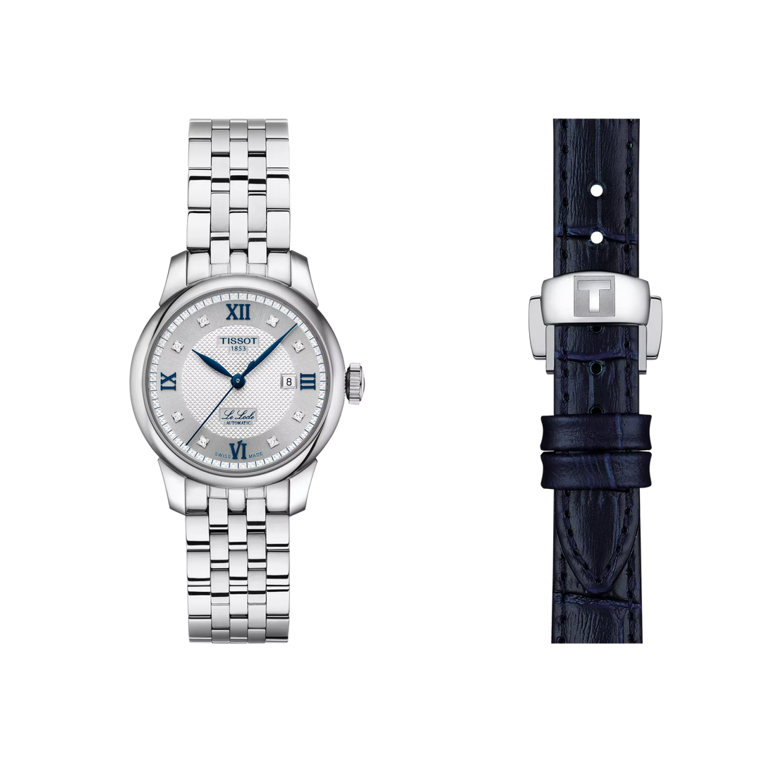 Front view of the watch Tissot Le Locle 20th Anniversary 29mm with additional bracelet, reference T006.207.11.036.01