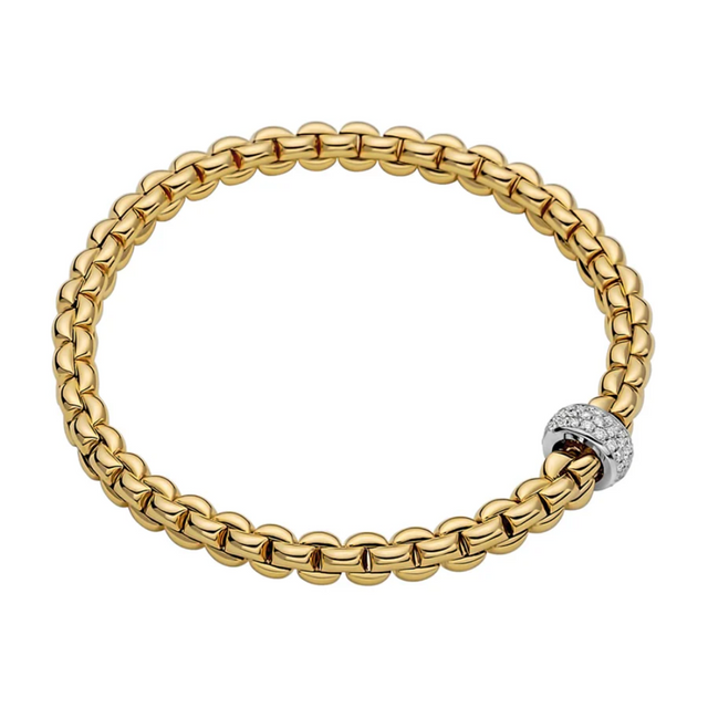 FOPE Eka Diamond Pavé Flex’it Bracelet in 18K Yellow and White Gold