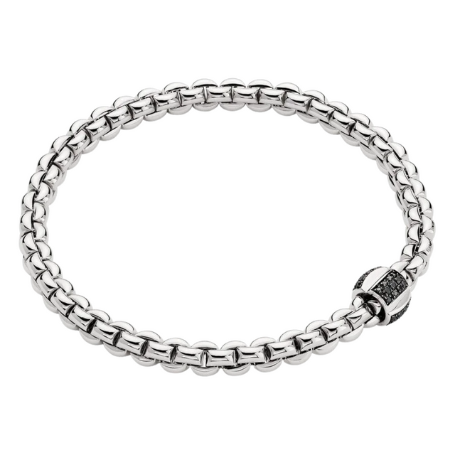 FOPE Eka Black Diamond Bracelet in 18K White Gold