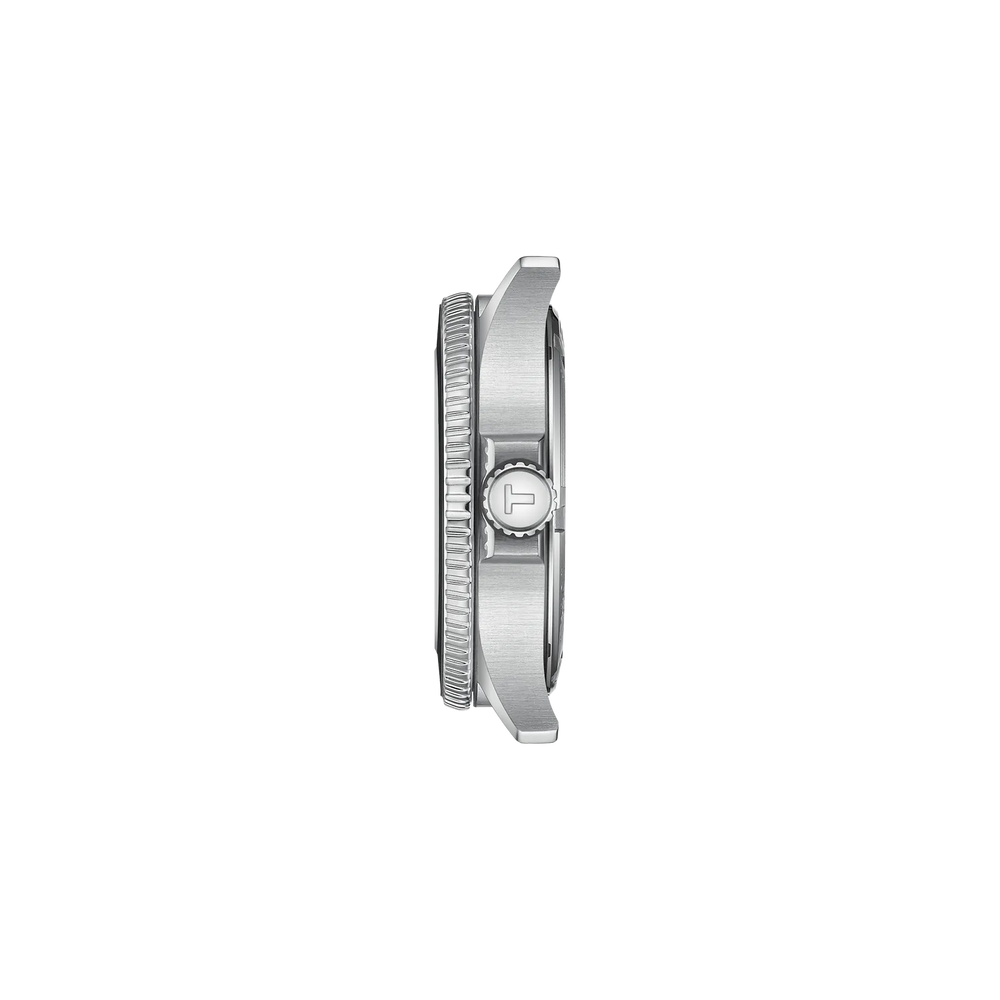 Profile view of the watch case Tissot Seastar 1000 GMT 40mm, reference T120.852.17.051.00