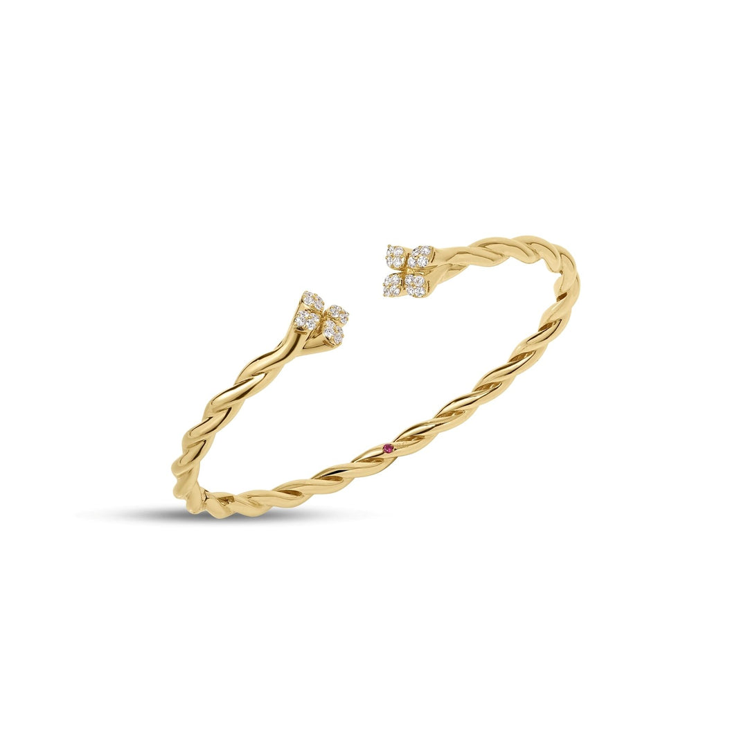 Roberto Coin 18K Yellow Gold Love in Verona Twist 0.28 TCW Diamond Bangle 7773841AYBAXS