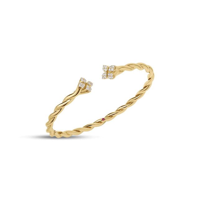 Roberto Coin Love in Verona Twist Diamond Bangle in 18K Yellow Gold