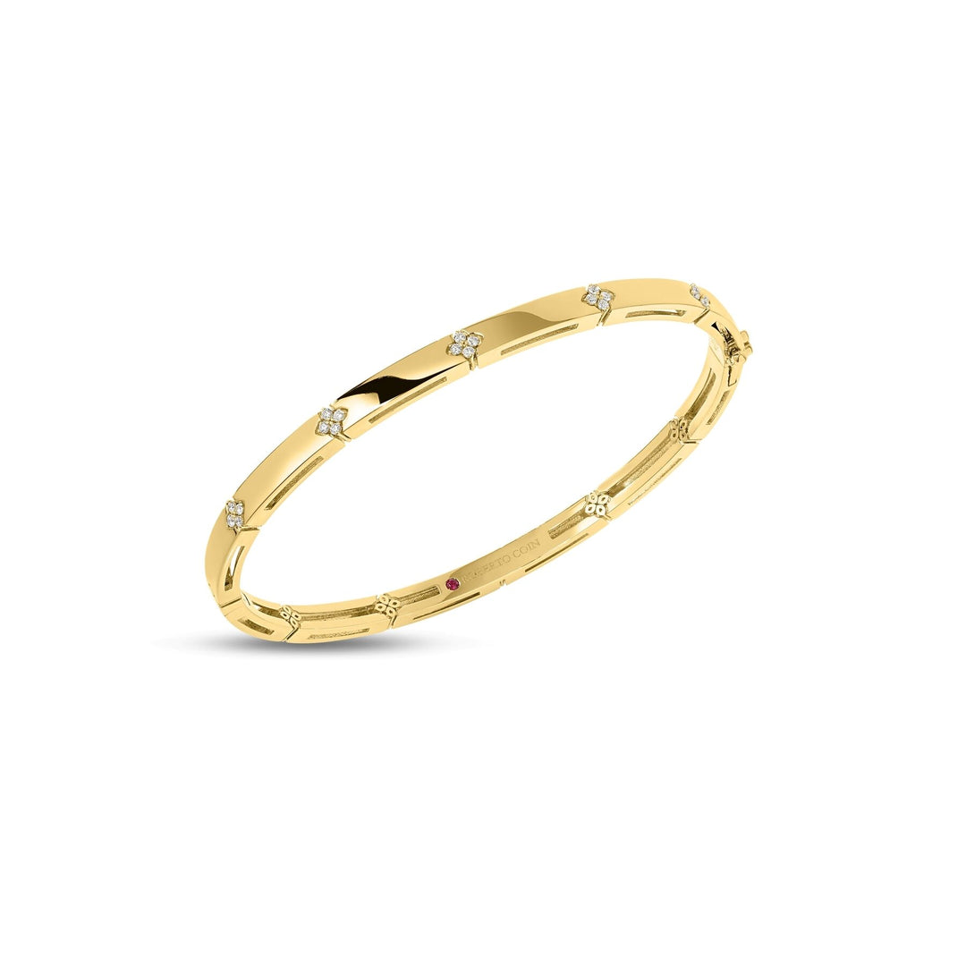Roberto Coin 18K Yellow Gold Love in Verona 0.10 TCW Diamond Accent Narrow Bangle 7773860AYBAX
