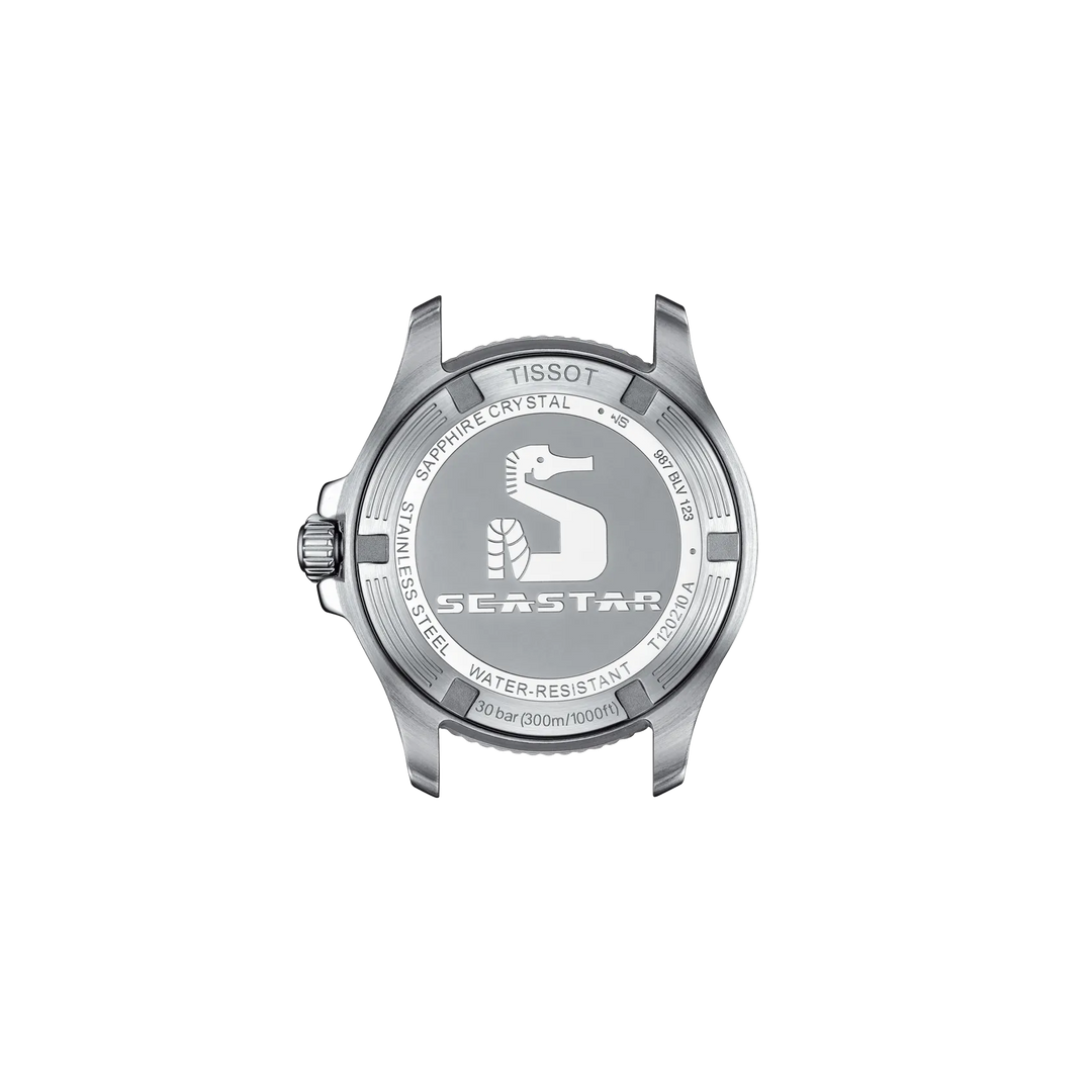 Back view of the watch case Tissot Seastar 1000 36mm, reference T120.210.17.116.00