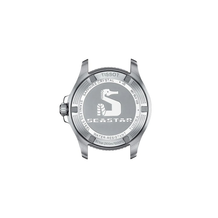 Back view of the watch case Tissot Seastar 1000 36mm, reference T120.210.17.116.00