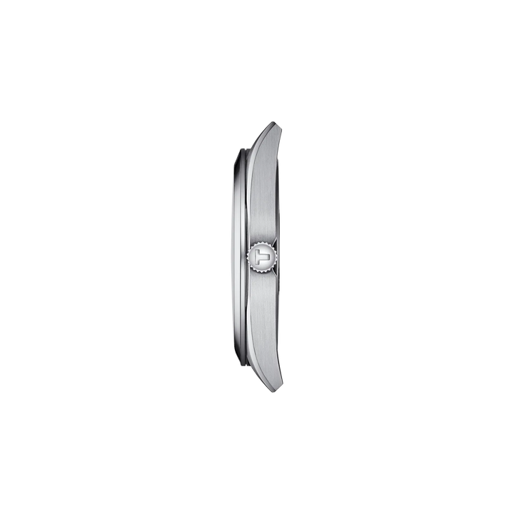 Profile view of the watch case Tissot Gentleman 40mm, reference T127.410.11.041.00