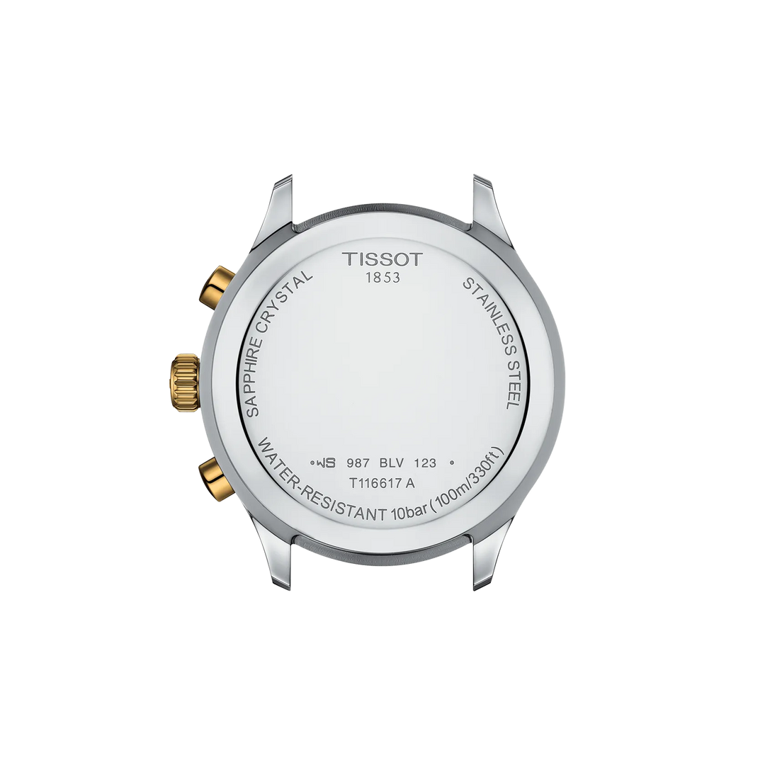 Back view of the watch case Tissot Chrono XL Classic, reference T116.617.22.041.00