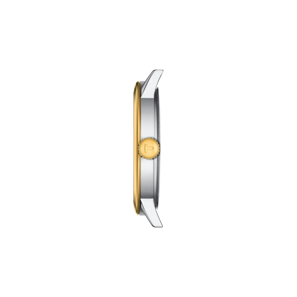 Profile view of the watch case Tissot Classic Dream 42mm, reference T129.410.22.031.00