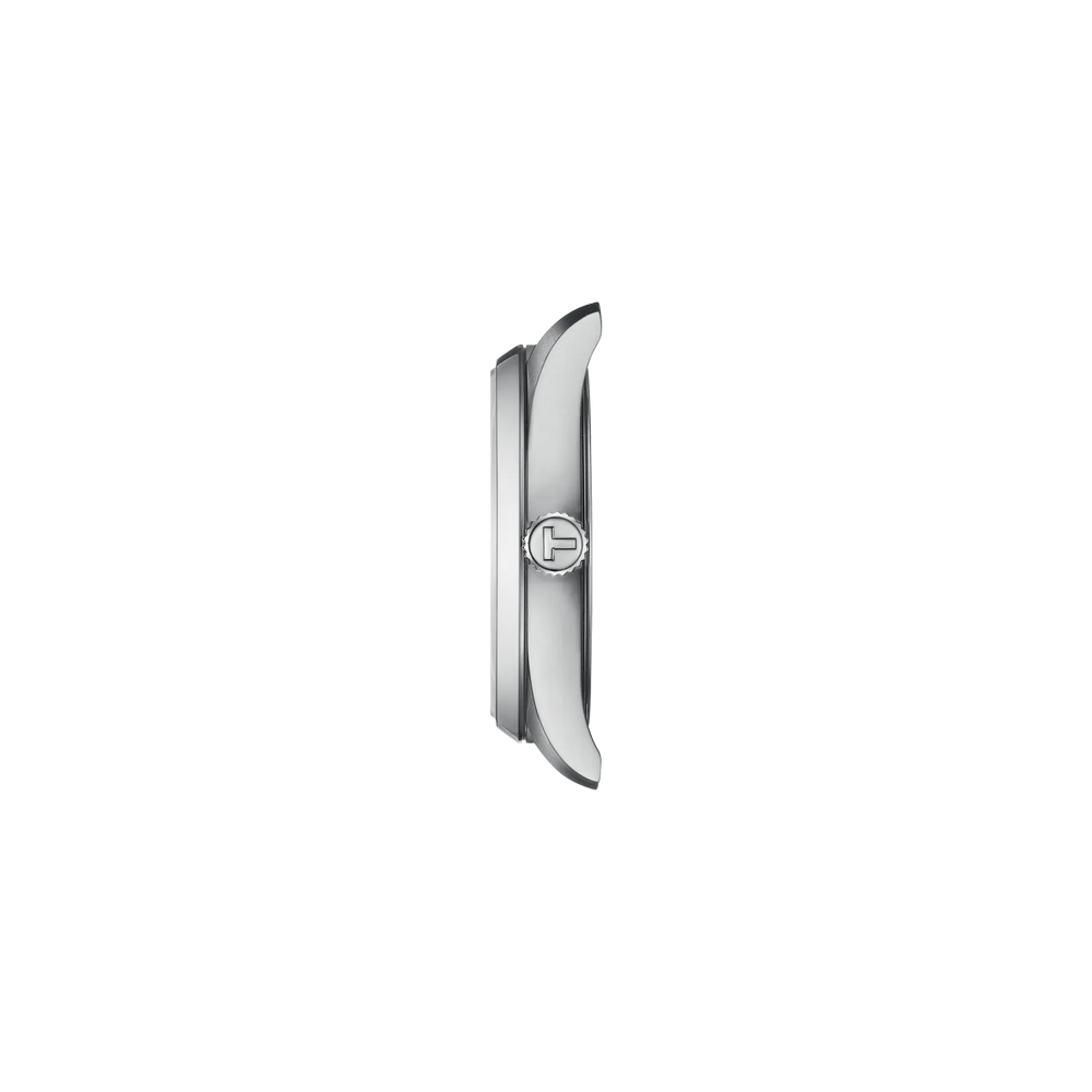 Profile view of the watch case Tissot PR 100 34mm, reference T150.210.11.351.00