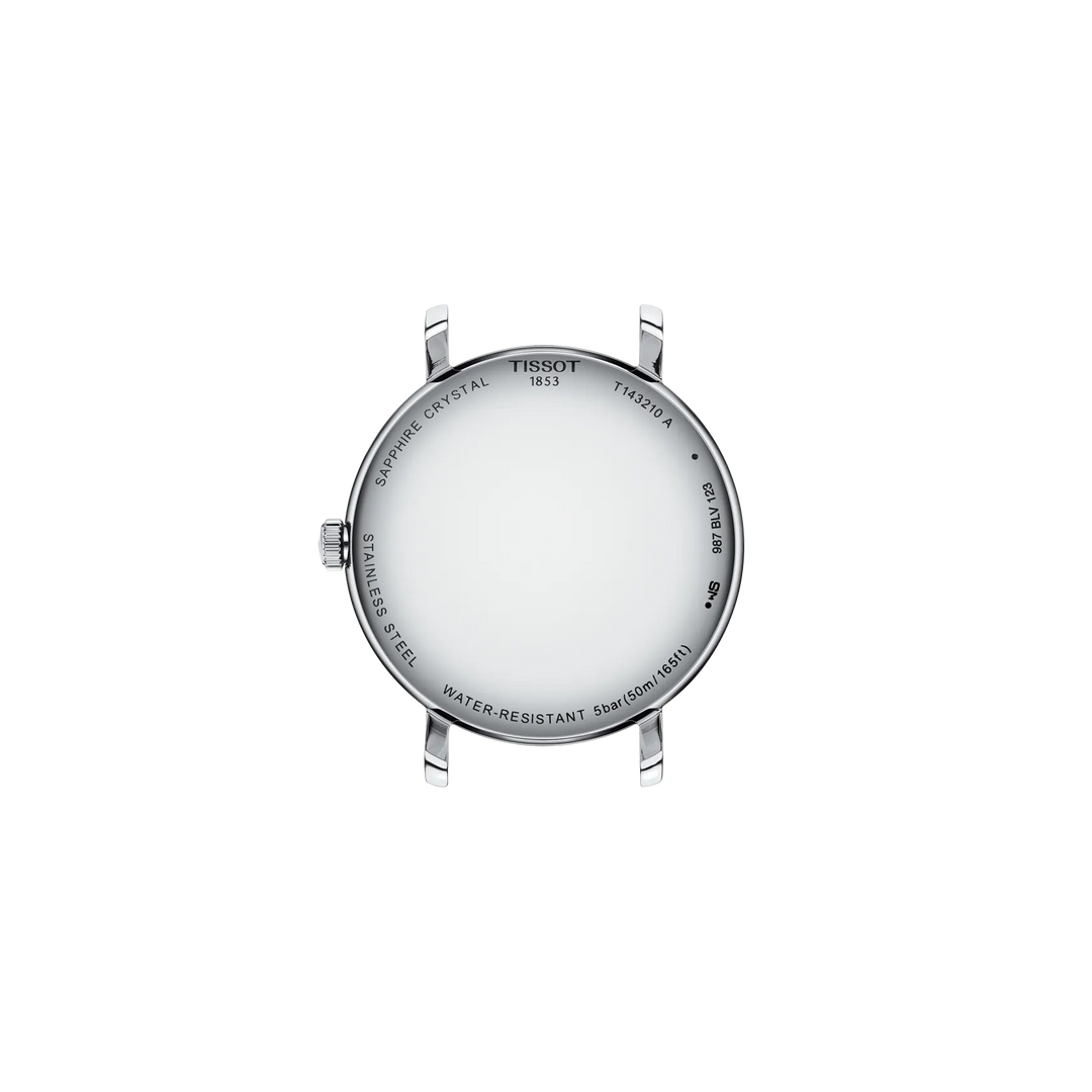 Back view of the watch case Tissot Everytime 34mm, reference T143.210.11.091.00