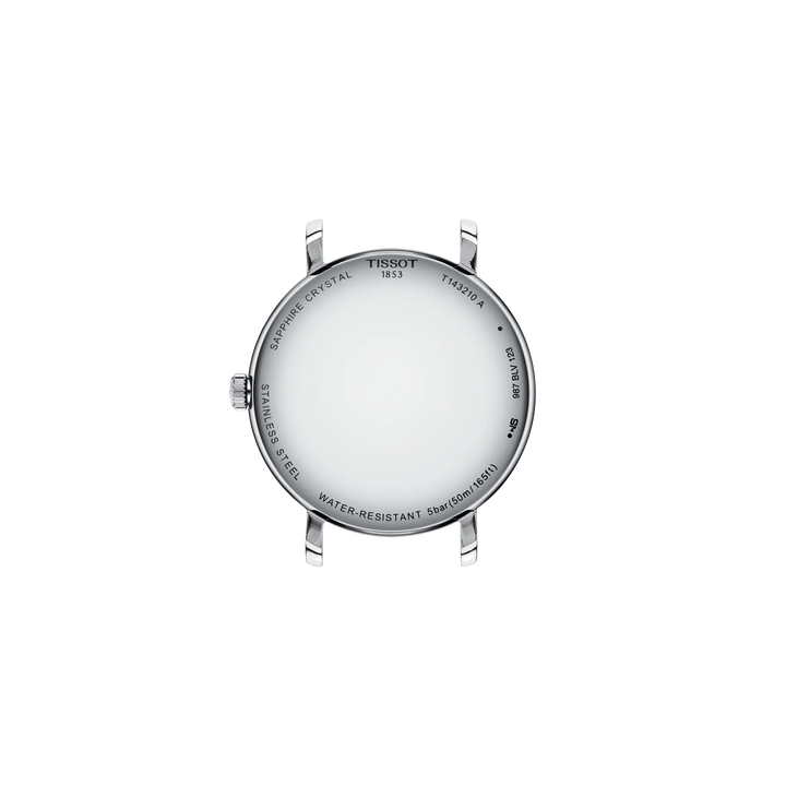 Back view of the watch case Tissot Everytime 34mm, reference T143.210.11.091.00